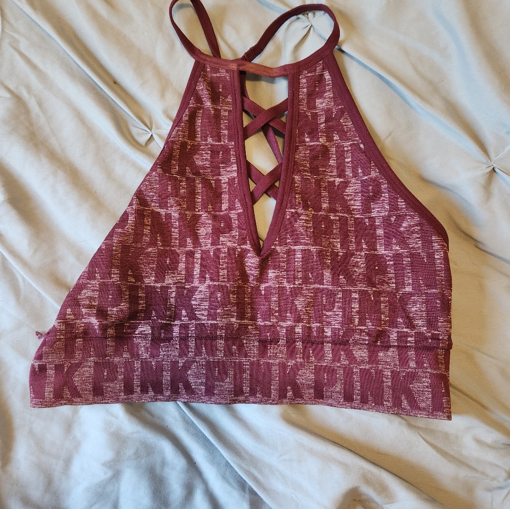 PINK- HALTER TOP SPORTS MEDIUM